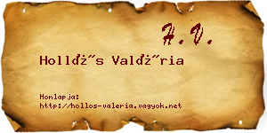 Hollós Valéria névjegykártya